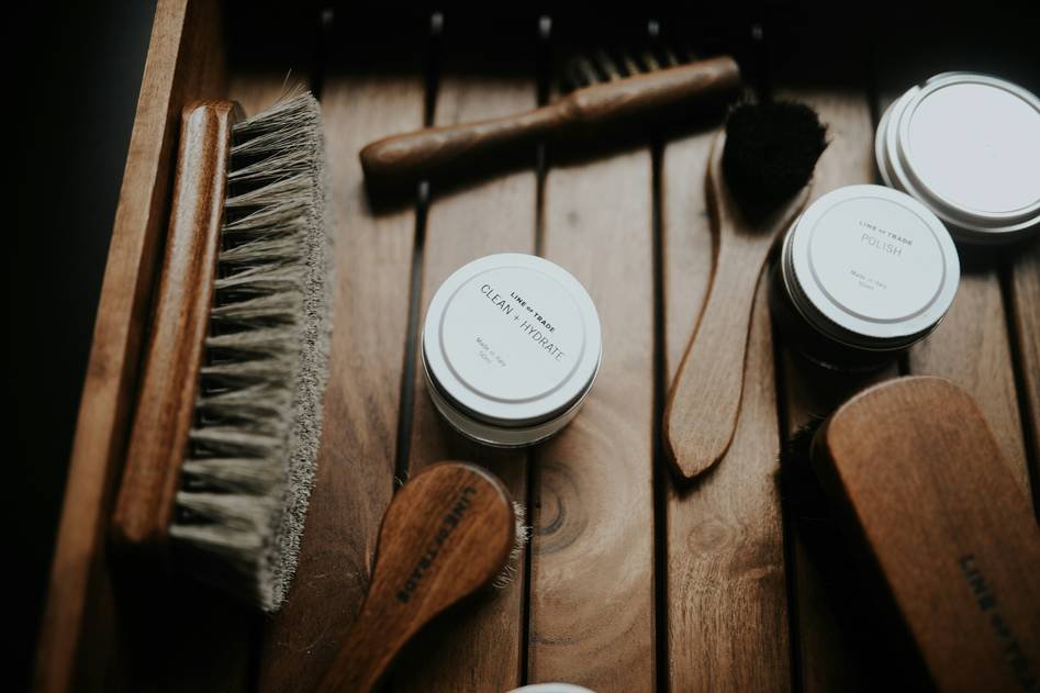 Close-up of quality beard grooming tools and natural ingredients